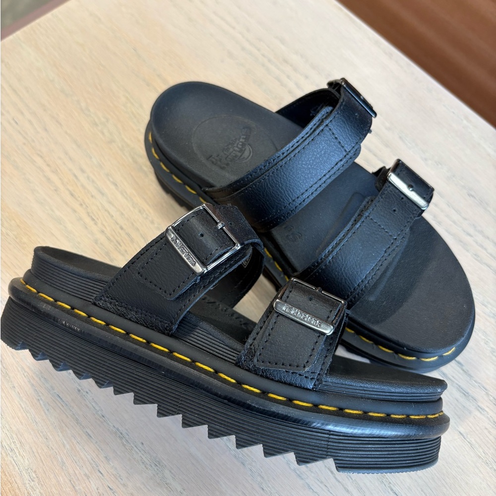 Dr. Martens Black Sandals with Double Buckle